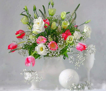 Colors on the table, composition, still life, plants, nature, flowers, flora HD wallpaper