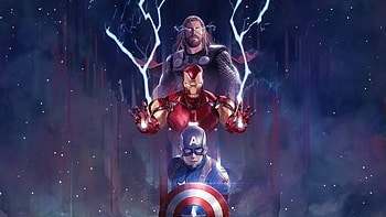 Defender Of Justice, iron-man, thor, captain-america, superheroes, artwork, art, digital-art, deviantart HD wallpaper