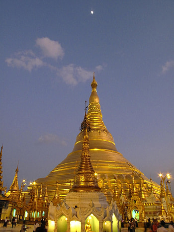 Shwedagon Pagoda, Security check required, Majestic views, Spiritual journey HD phone wallpaper