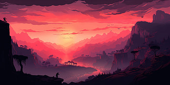Horizon Silhouette Canyon Landscape Heavy Fog, artist, artwork, digital-art HD wallpaper
