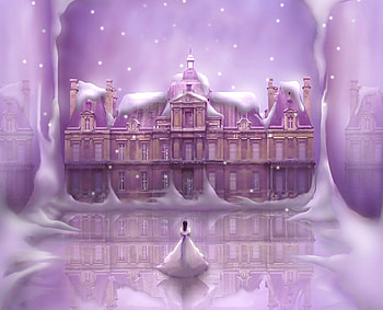 Ice castle in fantasy, beautiful, girl, castle, splendor, lovely, dream, ice HD wallpaper