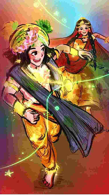 Radha Krishna Serial , Beautiful Painting HD phone wallpaper