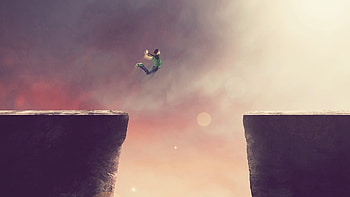 Cliff Jump Artwork, jump, artist HD wallpaper