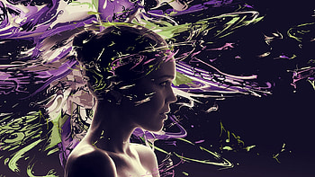 Abstract, Paint, Girl, Profile, Face HD wallpaper