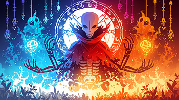 Skull Monk Pixel Art, pixel art, monk, skull, AI Art, necromancer HD wallpaper