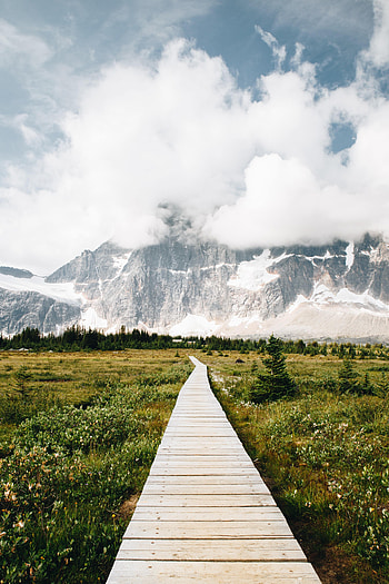 Nature, Mountains, Clouds, Rocks, Path, Snow Covered, Snowbound HD phone wallpaper