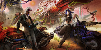 Cyborg Hunter Girls , cyborg, artist, artwork, digital-art HD wallpaper