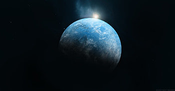 Blue planet, fantasy, art HD wallpaper