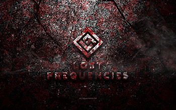 Lost Frequencies logo, grunge art, Lost Frequencies stone logo, red stone texture, Lost Frequencies, grunge stone texture, Lost Frequencies emblem, Lost Frequencies 3d logo HD wallpaper