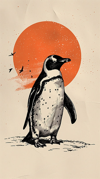 Penguin Sunset for s, penguin HD phone wallpaper