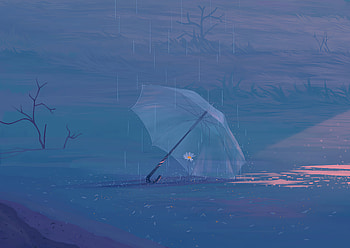 Umbrella Saving Flower , umbrella, artist, artwork, digital-art, artstation HD wallpaper