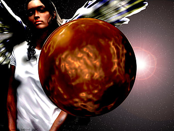 Angel, moon HD wallpaper