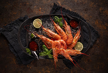 Shrimp, sea, cook, food HD wallpaper
