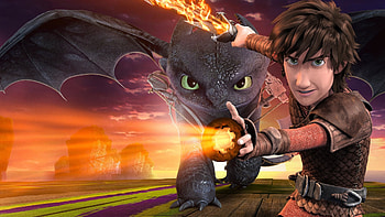 Dragons: Race to the Edge - : Hiccup & Toothless in Flight HD wallpaper