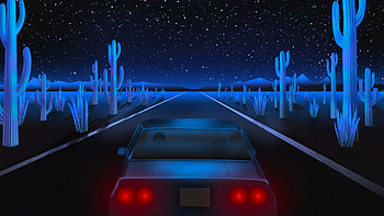 Vaporwave Road , retrowave, synthwave, artist, artwork, digital-art, behance HD wallpaper