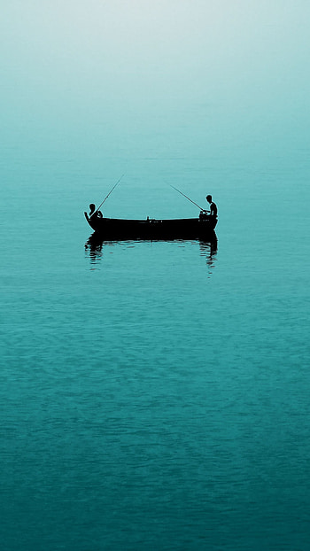 Simple, Boat, sea, blue HD phone wallpaper