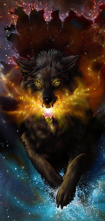 Nebula Wolf — Space Fantasy , space, fantasy, wolf, space fantasy HD phone wallpaper