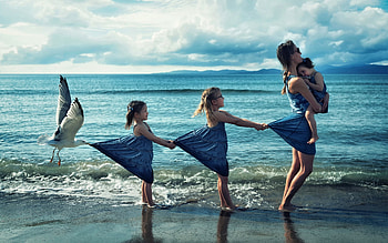 all in the row, meer, sea, row, strand HD wallpaper