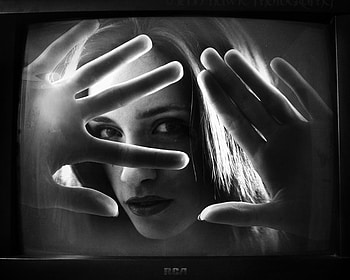 Media, tv, white, black, woman HD wallpaper