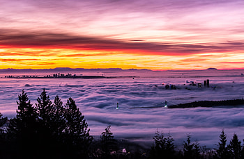 Susnet, sea of clouds, sky, adorable HD wallpaper