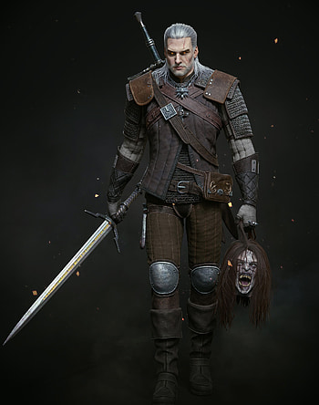 Geralt, art, witcher HD phone wallpaper