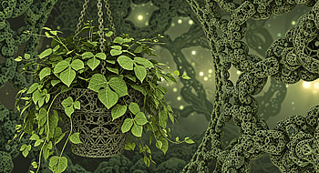 Fractal Hanging Plant — Botanical, Hanging Plant HD wallpaper