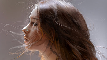 Closeup Portrait Fantasy Girl Art, fantasy-girls, girls, artist, artwork, digital-art, deviantart HD wallpaper