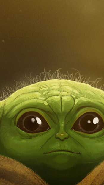 Baby Yoda, Green Face, Grogu HD phone wallpaper