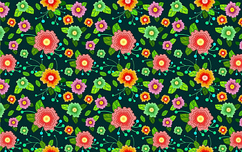 Colorful Flowers, colorful, vector, flowers, pattern HD wallpaper