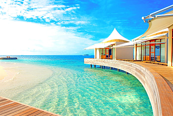Travelling to bungalows, Luxury tropical, Ocean pool, Man-made perfection HD wallpaper