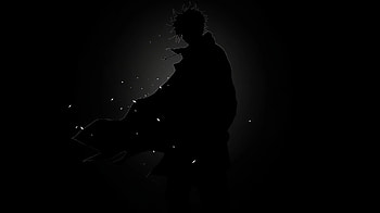 Mysterious Dark Anime Boy - Black Silhouette, Anime, boy, dark anime, black, anime boy, black anime HD wallpaper