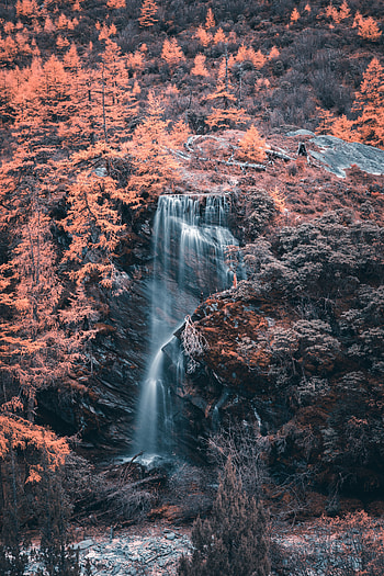 Nature, Rivers, Trees, Rocks, View From Above, Waterfall HD phone wallpaper