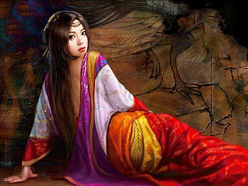 Oriental Beauty, digital, art, fantasy, asian, , girl, beauty, woman, beautiful HD wallpaper