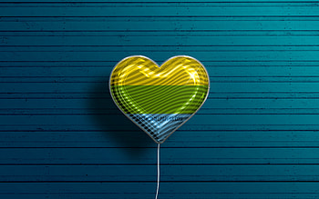 I Love Turbo, , realistic balloons, blue wooden background, Day of Turbo, Colombian cities, flag of Turbo, Colombia, balloon with flag, cities of Colombia, Turbo flag, Turbo HD wallpaper