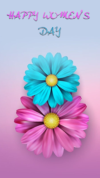 Womens day, womens-day, flowers, pink, woman, blue, women HD phone wallpaper