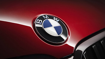 Red, BMW 7 series, car, logo HD wallpaper