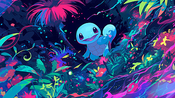 Squirtle in Enchanted Forest - Vibrant Pokémon, Squirtle (Pokémon), Pokemon, vibrant colors, fantasy, nature HD wallpaper