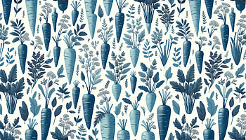 Enchanting Carrot Garden, carrot, vegetable, pattern, blue, illustration HD wallpaper