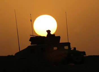 Sunset in iraq, marines, military HD wallpaper