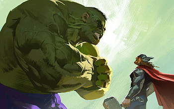 Thor Vs Hulk Artwork, thor, hulk, artwork, artist, digital-art, superheroes, deviantart HD wallpaper