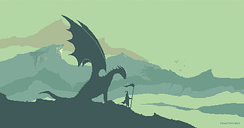 Big Friend 8 Bit , dragon, 8-bit, artist, artwork, digital-art, deviantart HD wallpaper