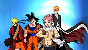 Naruto and Goku , Epic crossover, Powerful warriors, Anime legends HD wallpaper