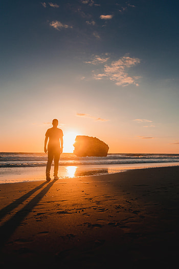 Sunset, Beach, Miscellanea, Miscellaneous, Loneliness, Lonely, Alone HD phone wallpaper