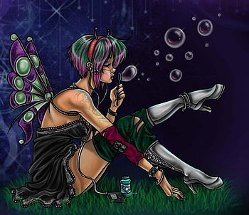 more bubbles colored , fairy, playing, fun, bubbles HD wallpaper