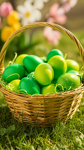 Green Egg Basket — Easter , Easter, easter egg, basket HD phone wallpaper