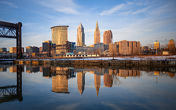 Cleveland Ohio, buildings, ohio, cleveland, water HD wallpaper