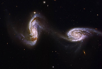 Arp 240 A Bridge between Spiral Galaxies from Hubble, galaxies, fun, space, cool, stars HD wallpaper