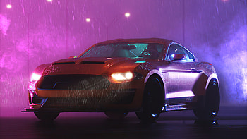 Ford Mustang Rain Vaporwave , ford-mustang, ford, cars, vaporwave, synthwave, retrowave, artist, artwork, digital-art HD wallpaper