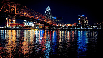 Cincinnati Skyline, Travels, Urban city, Night lights HD wallpaper