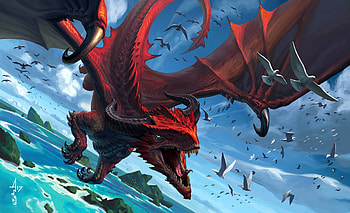 Dragon, blue, dove, bird, fantasy, red, pasare, luminos HD wallpaper